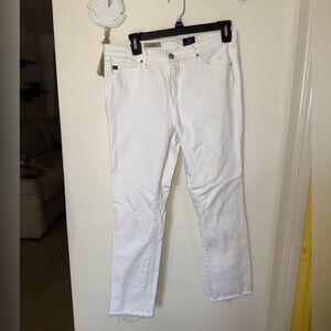 AG Adriano Goldschmied Women's Straight Leg White Jeans
